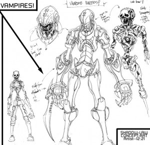 Concept sketches for the Vampires of Shadowlaw