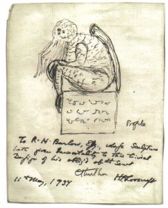 Original 1937 sketch by Lovecraft