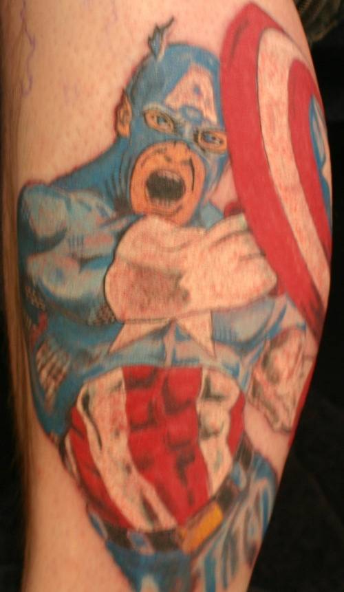 Captain America screaming tattoo