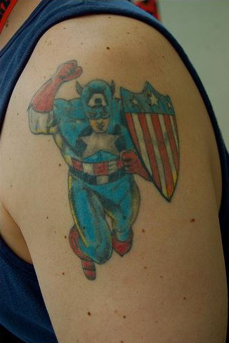 Captain America old school shield Tattoo