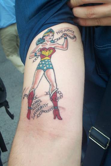 Wonder Woman arm tattoo