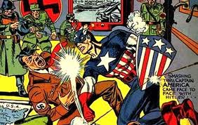 Captain America socking Hitler