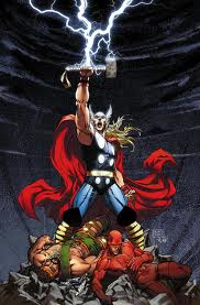 Thor wielding the power of Mjolnir