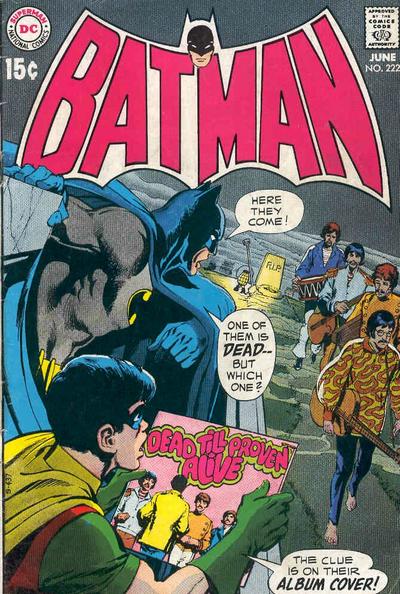 Batman comic cover with likeness of The Beatles