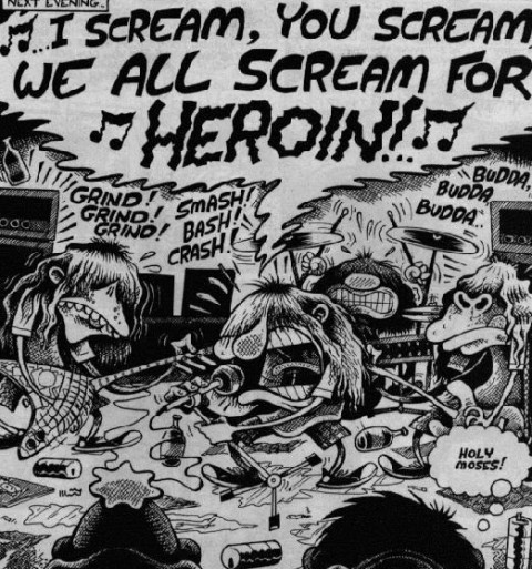 We all scream for heroin comic art by Peter Bagge