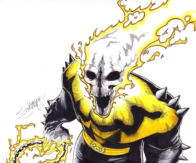 Yellow Lantern Ghost Rider, by Shawn Langley