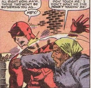 Daredevil punch by old lady