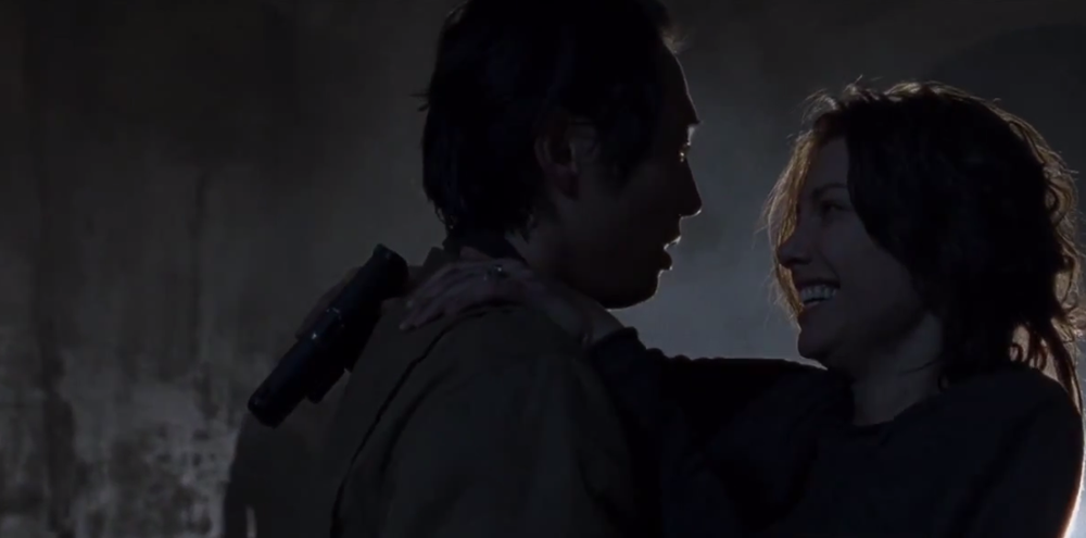 Glenn and Maggie so happy together on The Walking Dead
