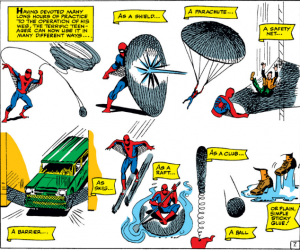 Various uses for Spider-man's webbing